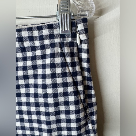 J.Crew Martie Bi-Stretch Gingham Navy Blue White Retro Slim Cropped Pants Size 6 - Picture 5 of 15